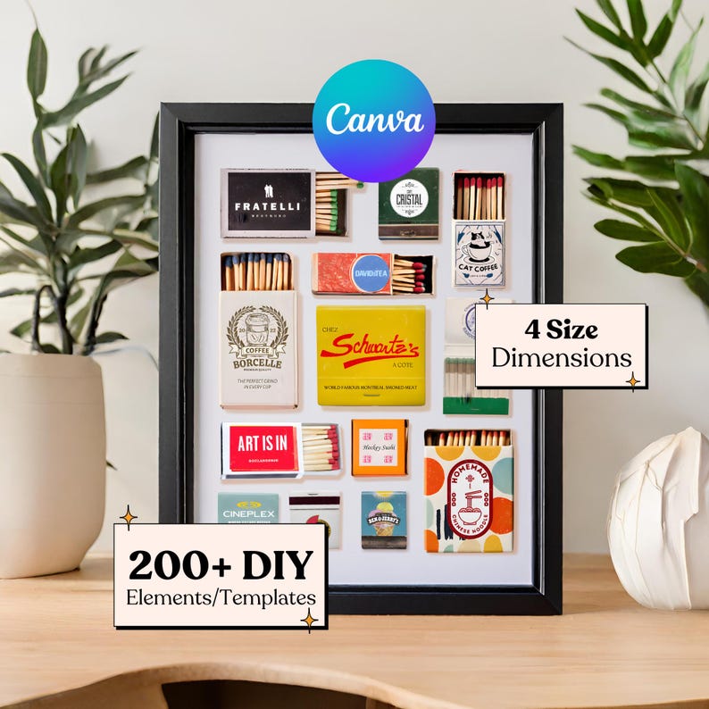 custom matchbox art template for DIY canva