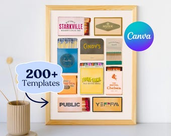 Plantilla de caja de cerillas personalizada | Caja de cerillas digital San Valentín | DIY caja de cerillas en Canva | Aniversario memorable