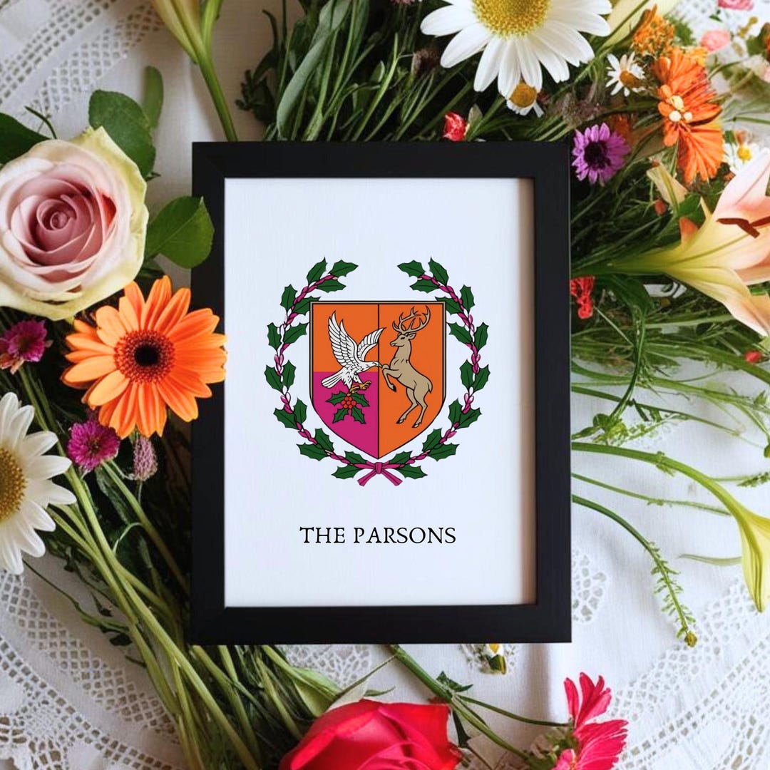 Create a CUSTOM Family Crest Design | Personalized Coat of Arms Print ...