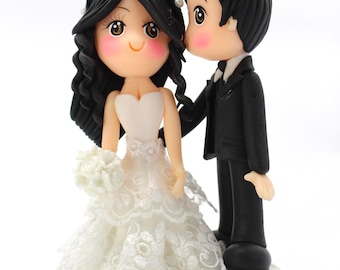 10 Inch Wedding Couple Figurine | Handmade Cold Porcelain Bride and Groom | Wedding Gift