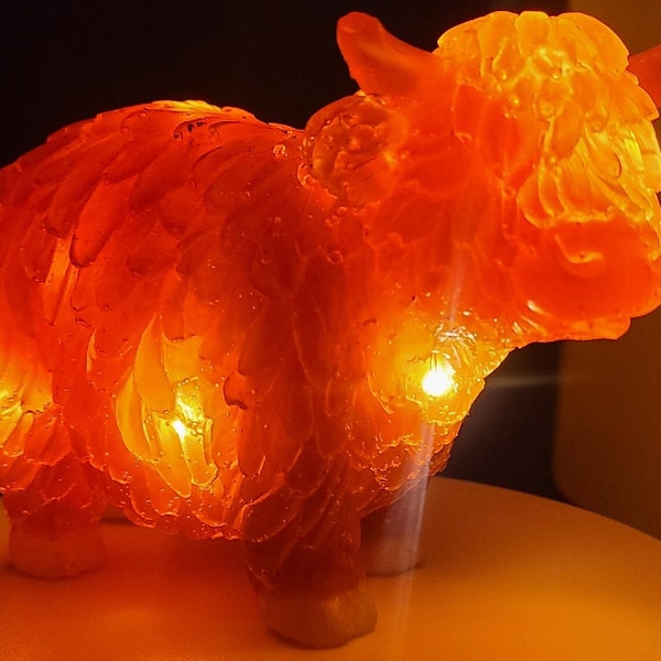 Highland Cow Night Light. Highland Cow Ornament. Cow Lamp. Cow Lover. Bespoke Cow Ornament.