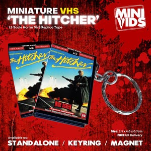 The Hitcher MiniVids Miniature Horror VHS / Keyring / Magnet / VHS Display / Horror Gift / Collectible / Horror VHS / Horror Video