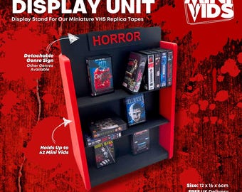 MiniVids Miniature VHS Display Unit / VHS Display / Horror Gift / Collectible / Horror VHS / Horror Video