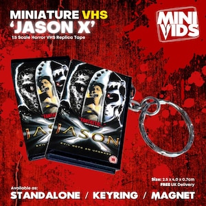 Jason X MiniVids Miniature Horror VHS / Keyring / Magnet / VHS Display / Horror Gift / Collectible / Horror VHS / Horror Video
