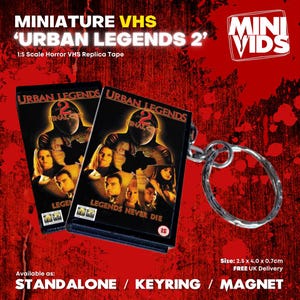 Urban Legends 2 MiniVids Miniature Horror VHS / Keyring / Magnet / VHS Display / Horror Gift / Collectible / Horror VHS / Horror Video