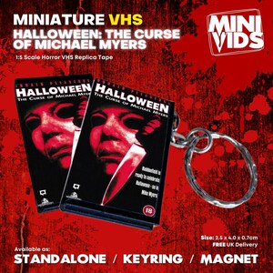 Halloween: The Curse of Michael Myers MiniVids Miniature Horror VHS / Keyring / Magnet / Horror Gift / Horror VHS / Horror Video