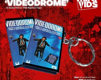 Videodrome MiniVids Miniature Horror VHS / Keyring / Magnet / VHS Display / Horror Gift / Collectible / Horror VHS / Horror Video