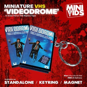 Videodrome MiniVids Miniature Horror VHS / Keyring / Magnet / VHS Display / Horror Gift / Collectible / Horror VHS / Horror Video