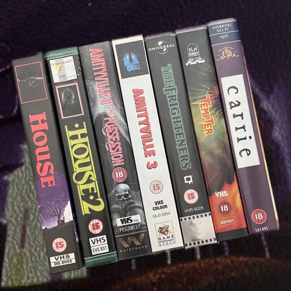 Supernatural Horror Videos / Amityville / Carrie / House / Horror VHS Video Tape / Horror Video / Vintage VHS / PAL Video Tapes