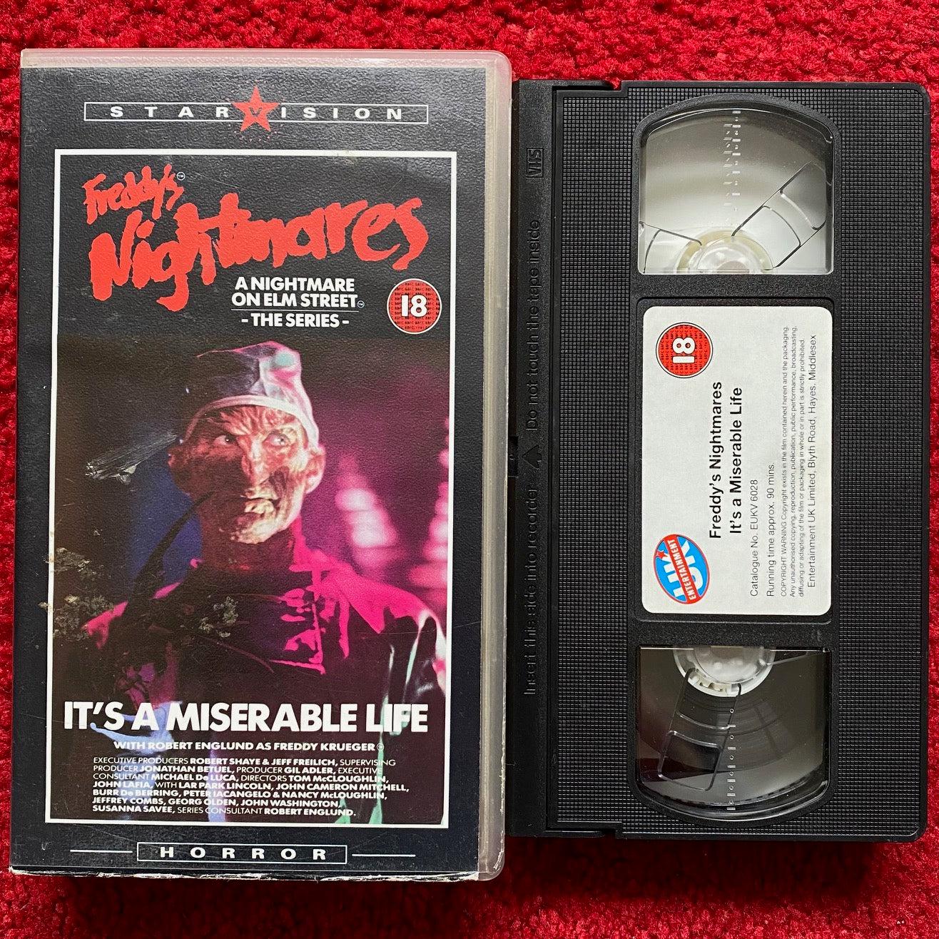 Vidéo VHS de Freddys Nightmares Its A Miserable Life (1988) Eukv6028  Freddy Krueger Vidéocassette VHS d'horreur Vidéo d'horreur VHS