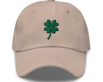 St Patricks Day Hat, Clover Embroidered Snapback Hat, Shamrock Hat, Saint Patricks Day Cap, St Patricks Dad hat, 4 Leaf Clover Shamrock Hat