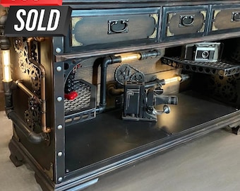 Update: SOLD!! Industrial Furniture Steampunk Steamer Trunk