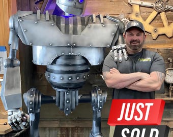 Update SOLD!! 8-Foot Iron Giant Metal Sculpture | Handmade Life-Size Robot Art