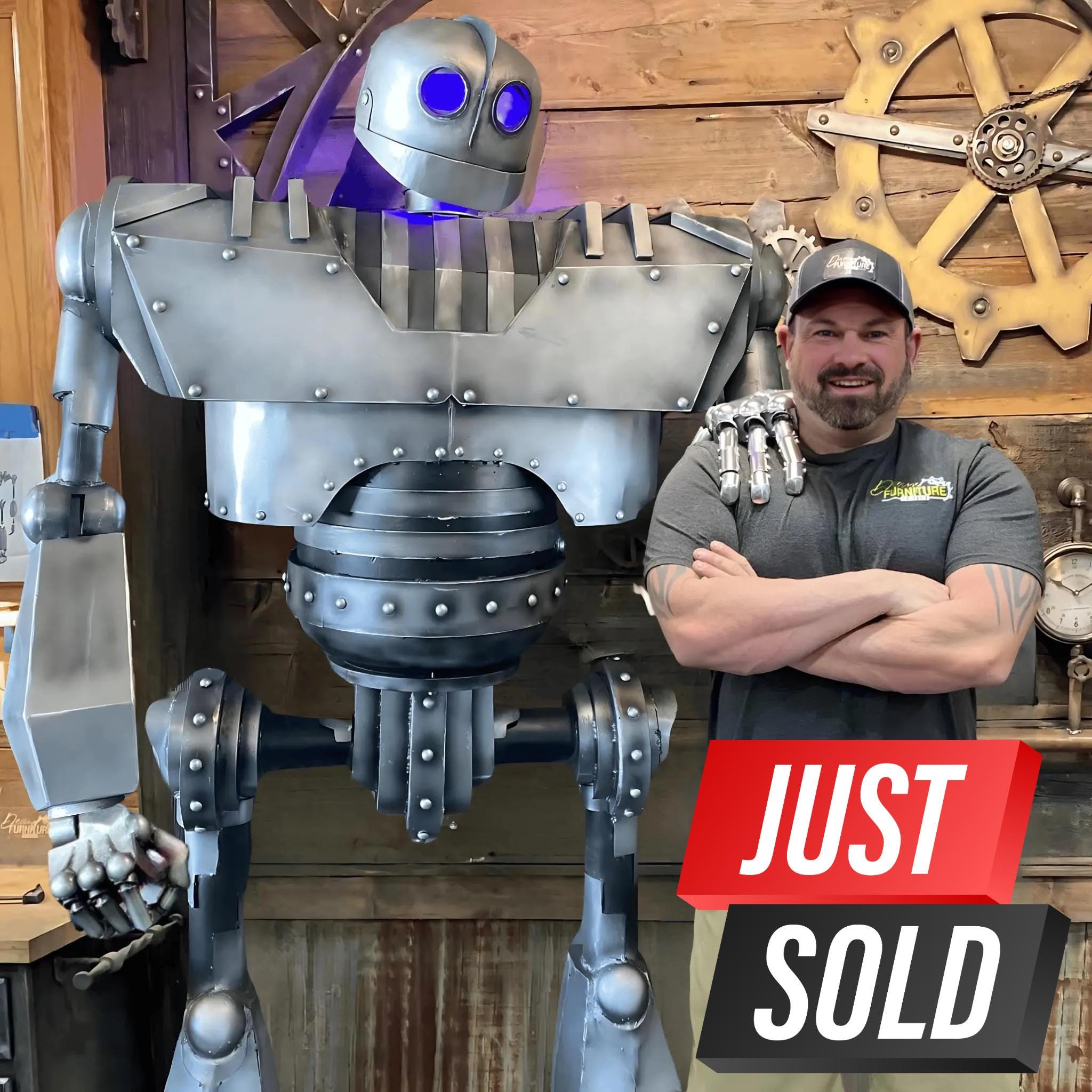 Metal Human Size Construct Update SOLD!! 8-foot Iron Giant Metal Sculpture | Handmade Life-size ...