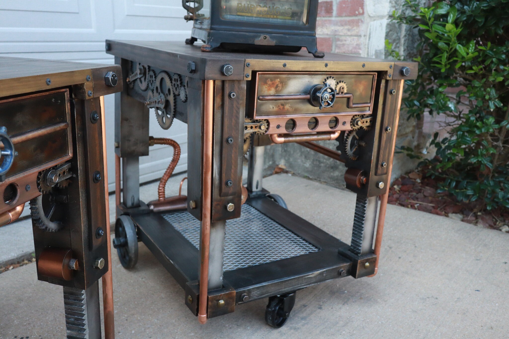 Update SOLD Steampunk Furniture End Tables Etsy