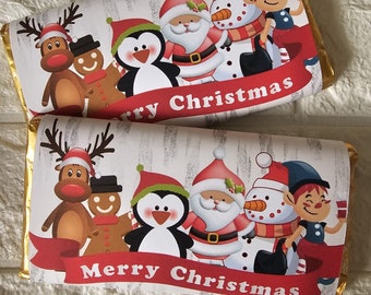 Christmas chocolate bar wrapper digital download file printable christmas gift