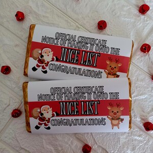 Chocoladereep santa mooie lijst certificaat gift jpeg bestand klaar om af te drukken