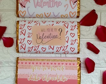 Valentines 5 chocolate bar jpeg file bundle digital image downloads love gift wrapper galaxy