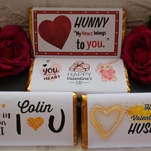Valentines day candy chocolate bar wrappers for galaxy or Hershey&#39;s bar file only needs re sizing