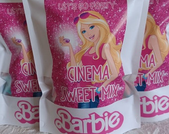 Cinema sweet mix large family share bag fizzy and gummy sweets, film sticker of your choice