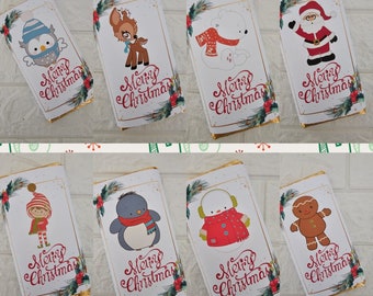 Christmas chocolate bar wrapper file bundle digital download printable