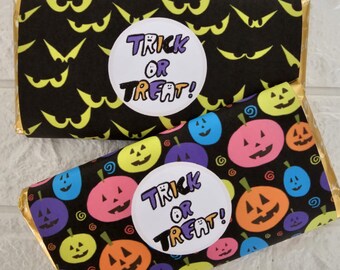 Halloween chocolate bar wrapper files 6 designs digital files