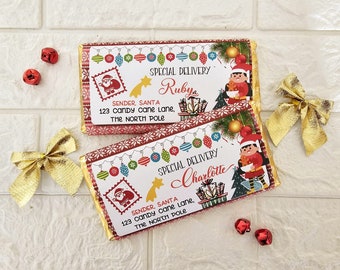 Chocolate bar wrapper Special delivery from santa chocolate bar wrapper download file template christmas