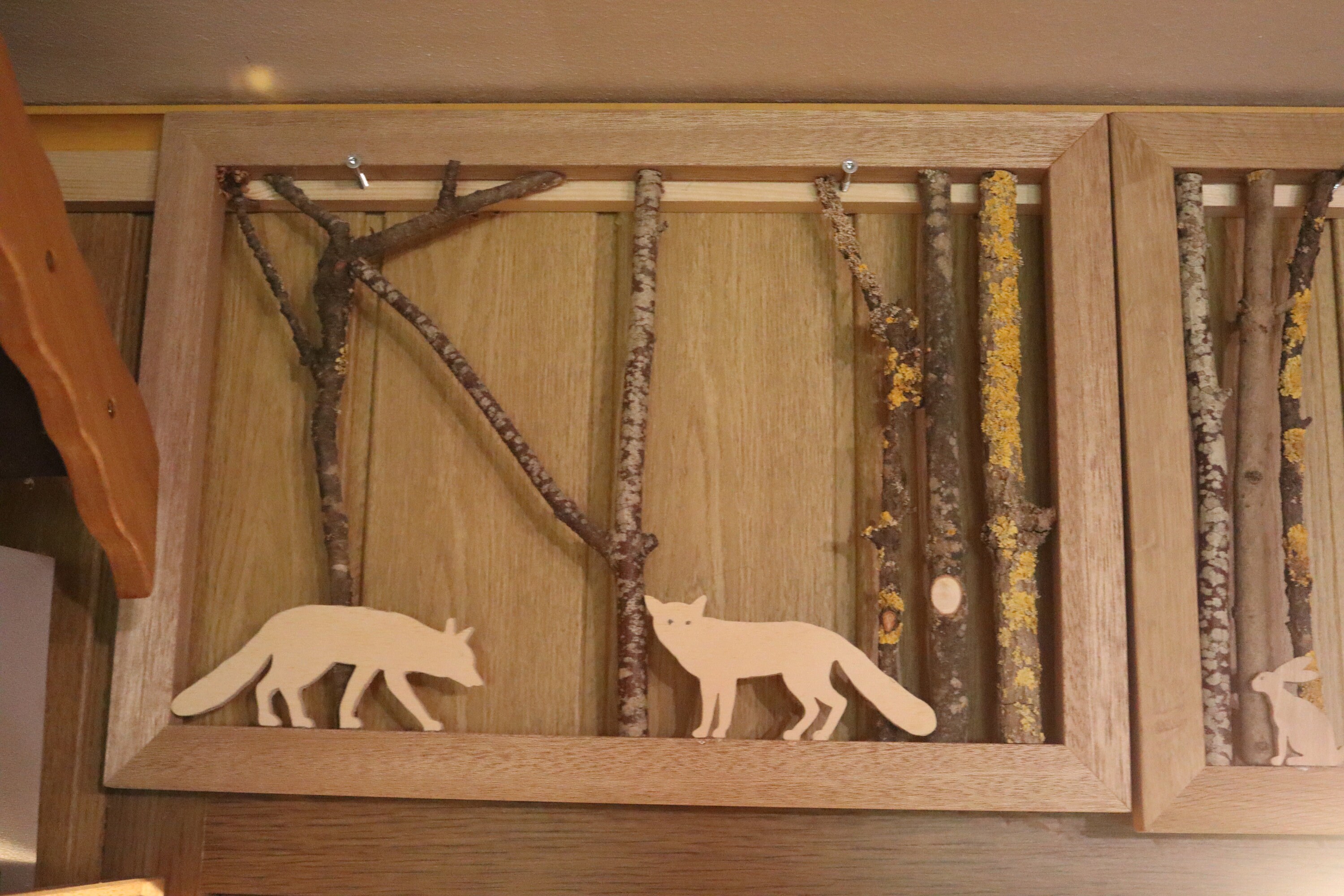 handmade three-dimensional wood image medium-sized, hand-collected materials