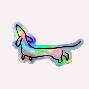 Holographic dachshund sticker LARGE