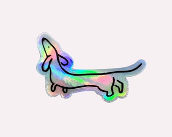 Holographic dachshund sticker LARGE