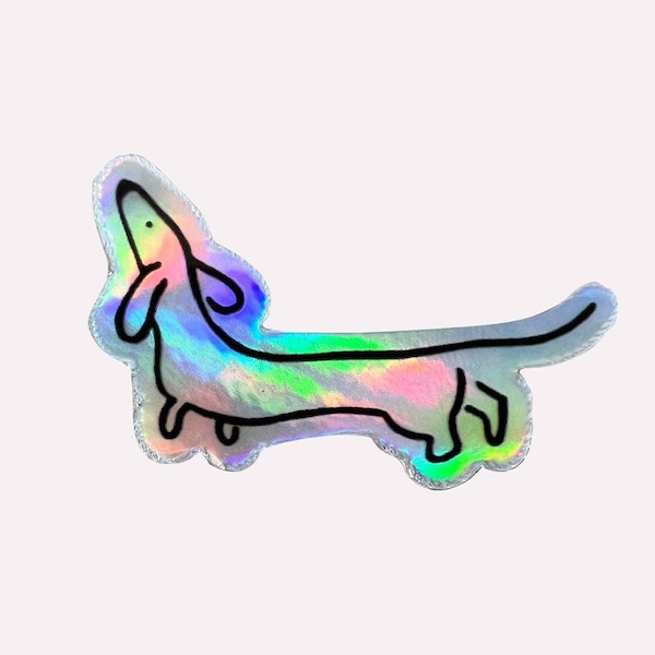 Holographic dachshund sticker LARGE