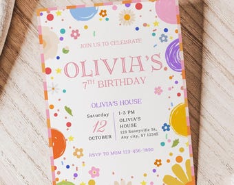 Whimsical Birthday Party, Fancy Nancy Birthday Party Invitation | Colorful Birthday Party Decor | Nostalgic & Fun Birthday Template