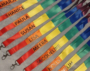 Personalised Rainbow Lanyard