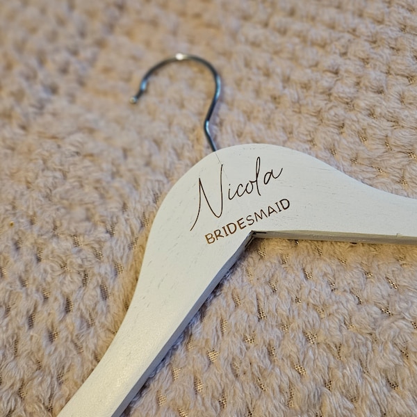 Personalised Hanger vinyl decal transfer - Wedding, Hen, Birthday, Christmas, Baby Shower, Party, Robes, Dresses - Hanger NOT included