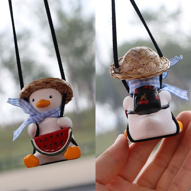 Add Some Fun To Your Car With Cute Swinging Duck Rearview - Temu