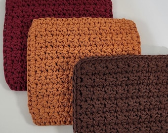 Double Layered Cotton Crocheted Potholder / 3 Colors Available