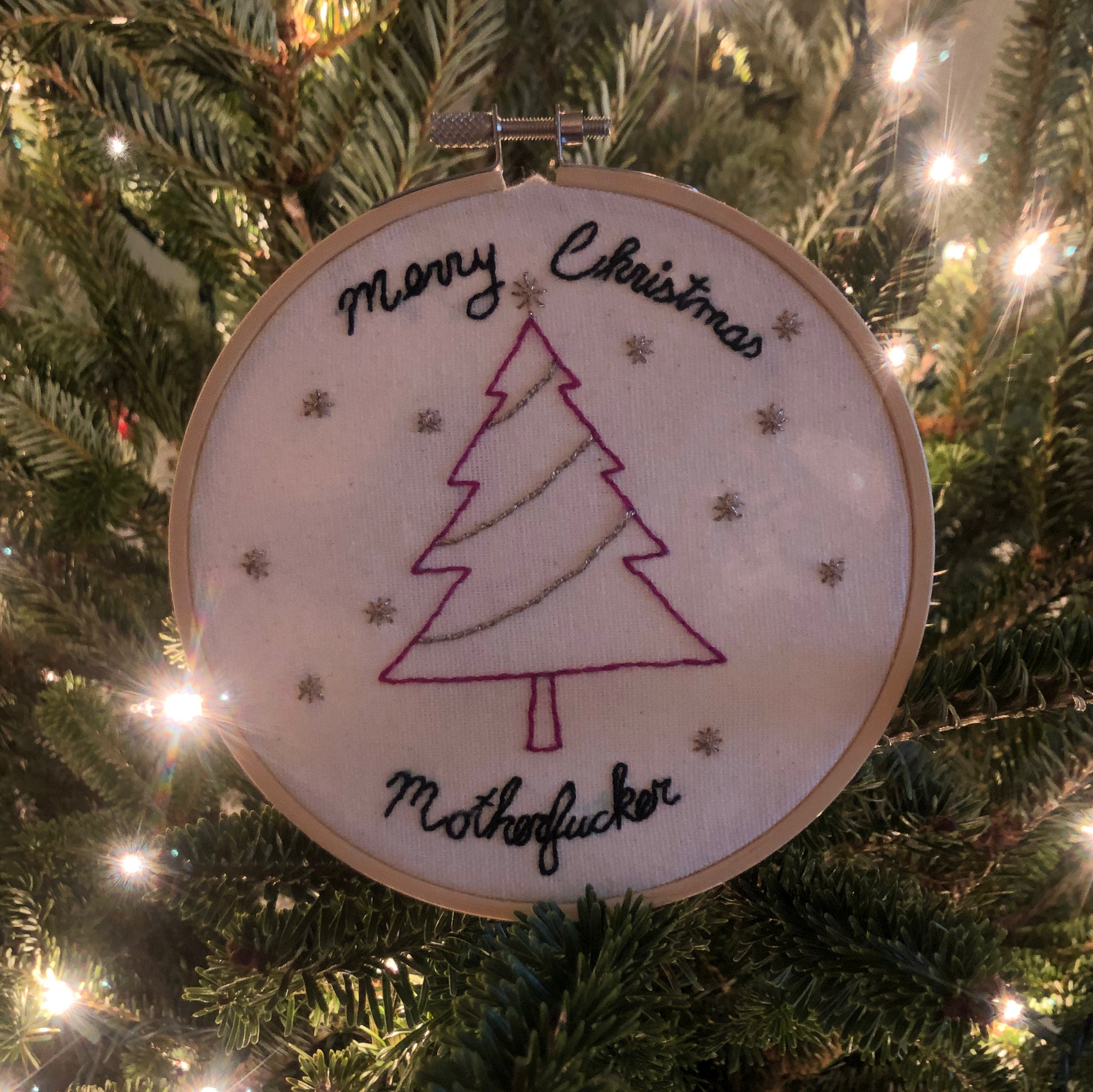 Merry Christmas Motherfucker Easy Beginner Embroidery Pattern - Etsy