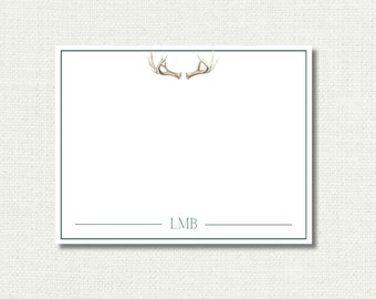 Deer Antler Stationery Set | Printed Set of 12
