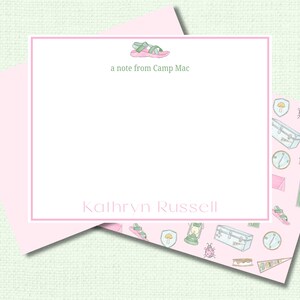 Personalized Camp Stationery Set for Girls | Camp Note Cards | Summer Camp Notecards | Custom Kids Note Cards
