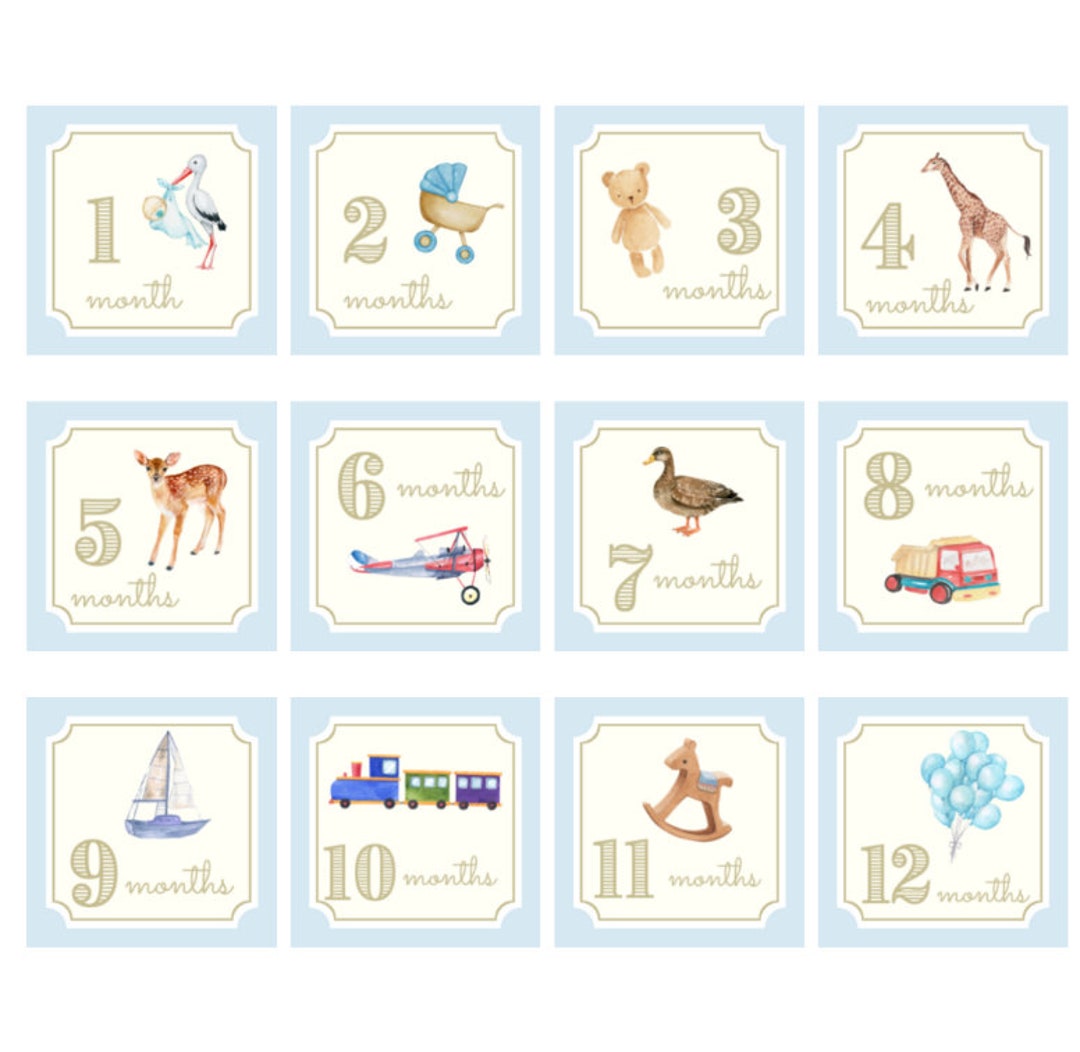 Baby Boy Milestone Cards | Baby Shower Gift | Gifts for Mom - Etsy