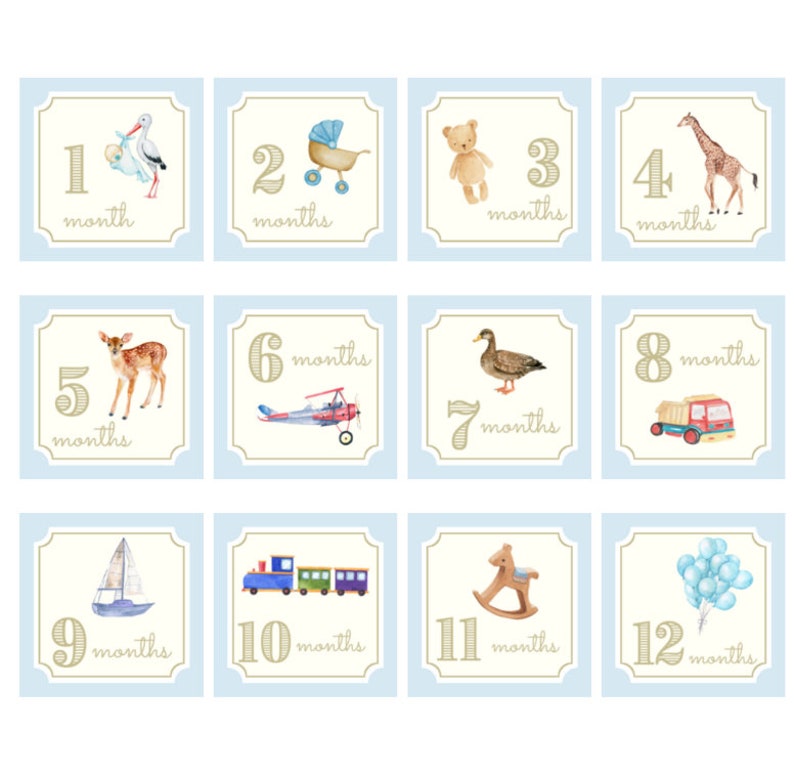 Baby Boy Milestone Cards | Baby Shower Gift | Gifts for Mom - Etsy