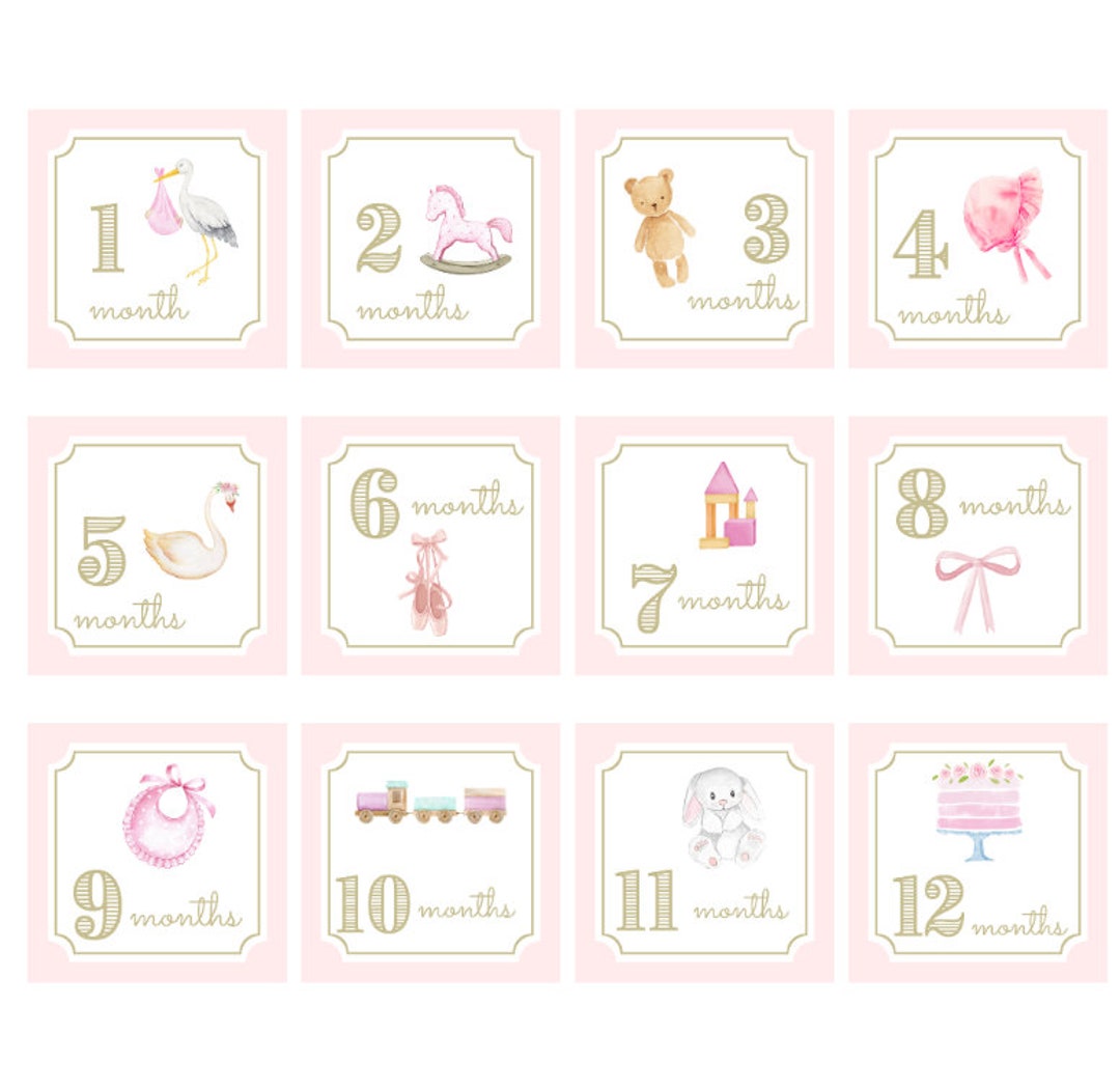 Baby Girl Milestone Cards | Baby Shower Gift | Gifts for Mom and Dad - Etsy