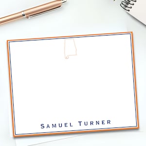 Custom College State Notecards: Personalized Stationery Set, School Colors