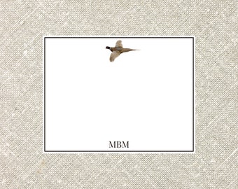 Pheasant Stationery: Personalized Mens Note Cards, Corporate Gift Set