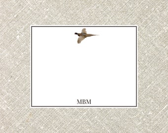 Printed | Mens Stationery | Pheasant | Personalized Stationery | Mens Monogram | Corporate Gifts