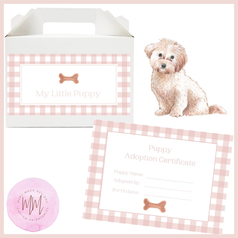 Adopt a Puppy Certificate | Printable Download | Adopt a Puppy ...