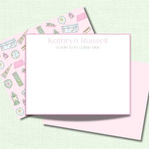 Personalized Camp Stationery Set for Girls | Camp Note Cards | Summer Camp Notecards | Custom Kids Note Cards