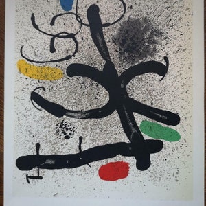 Joan MIRO Color Lithograph, Composition, 1971 // Original print by Miró