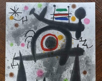 Joan MIRO - Color Lithograph, Composition // Original 1971 print by Miró