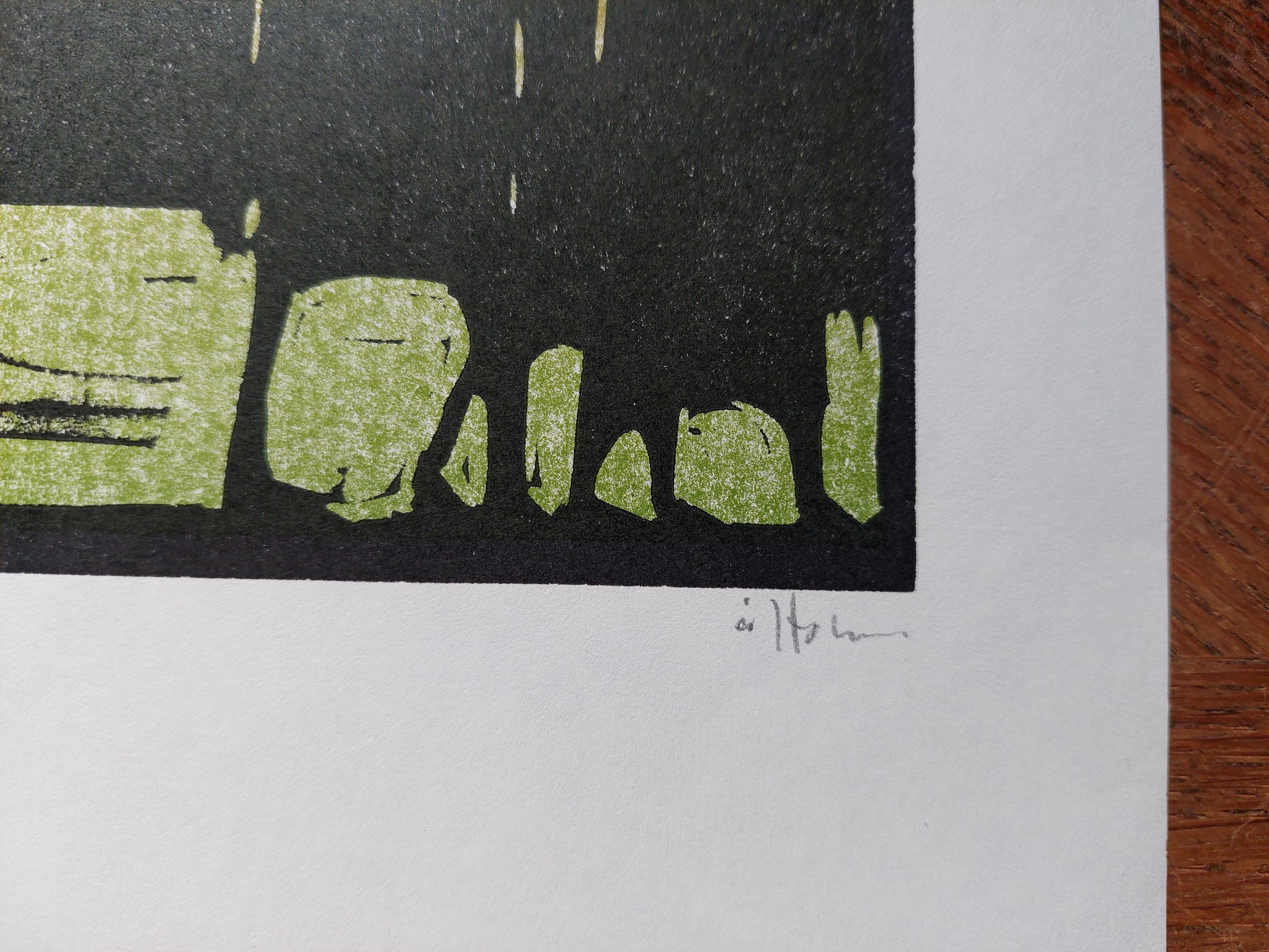 Åke HOLM Signed Linocut, Biblical Motive / Original Print by Holm